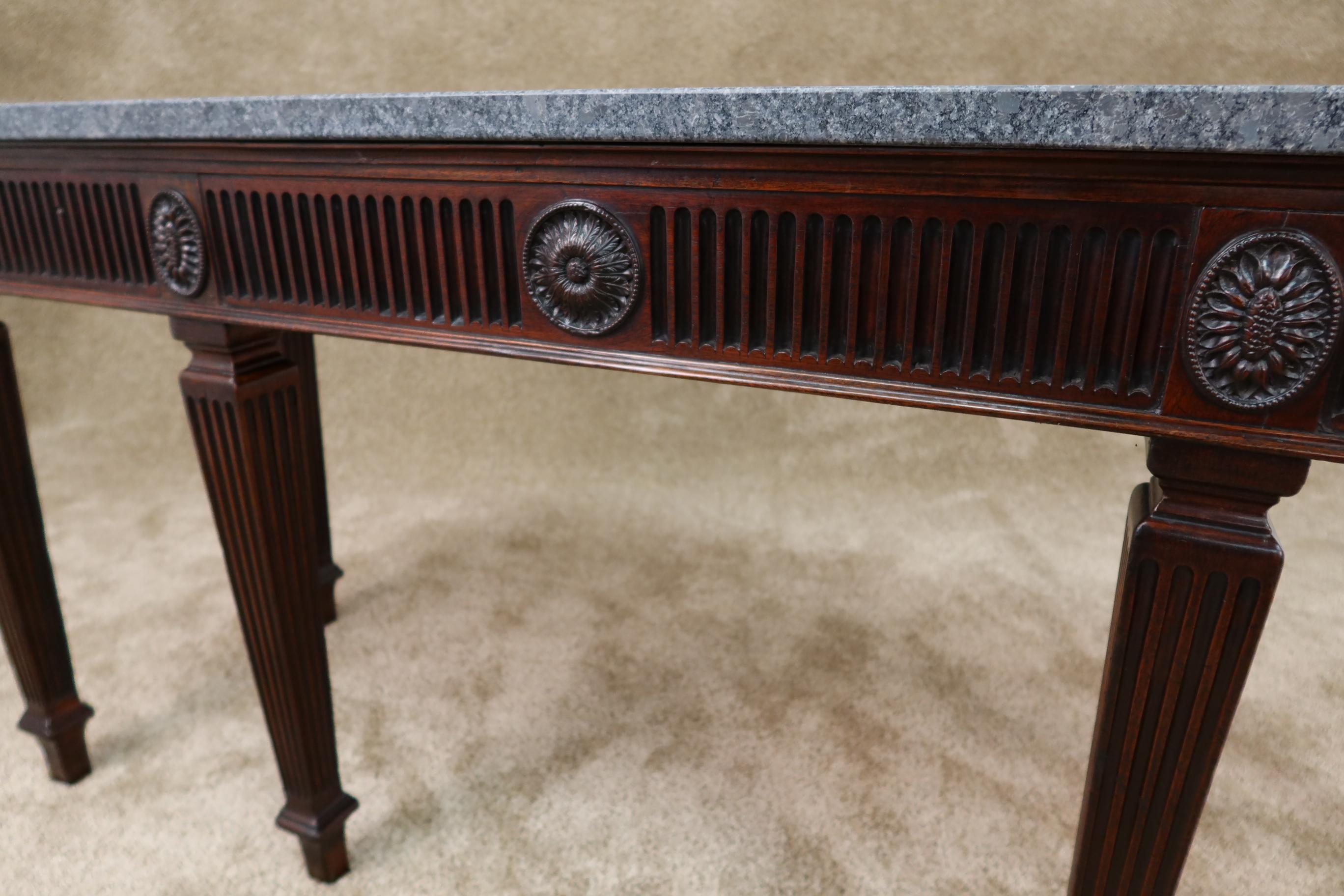 English George III Mahogany Console with Stone Top, Base, circa 1780 For Sale 1