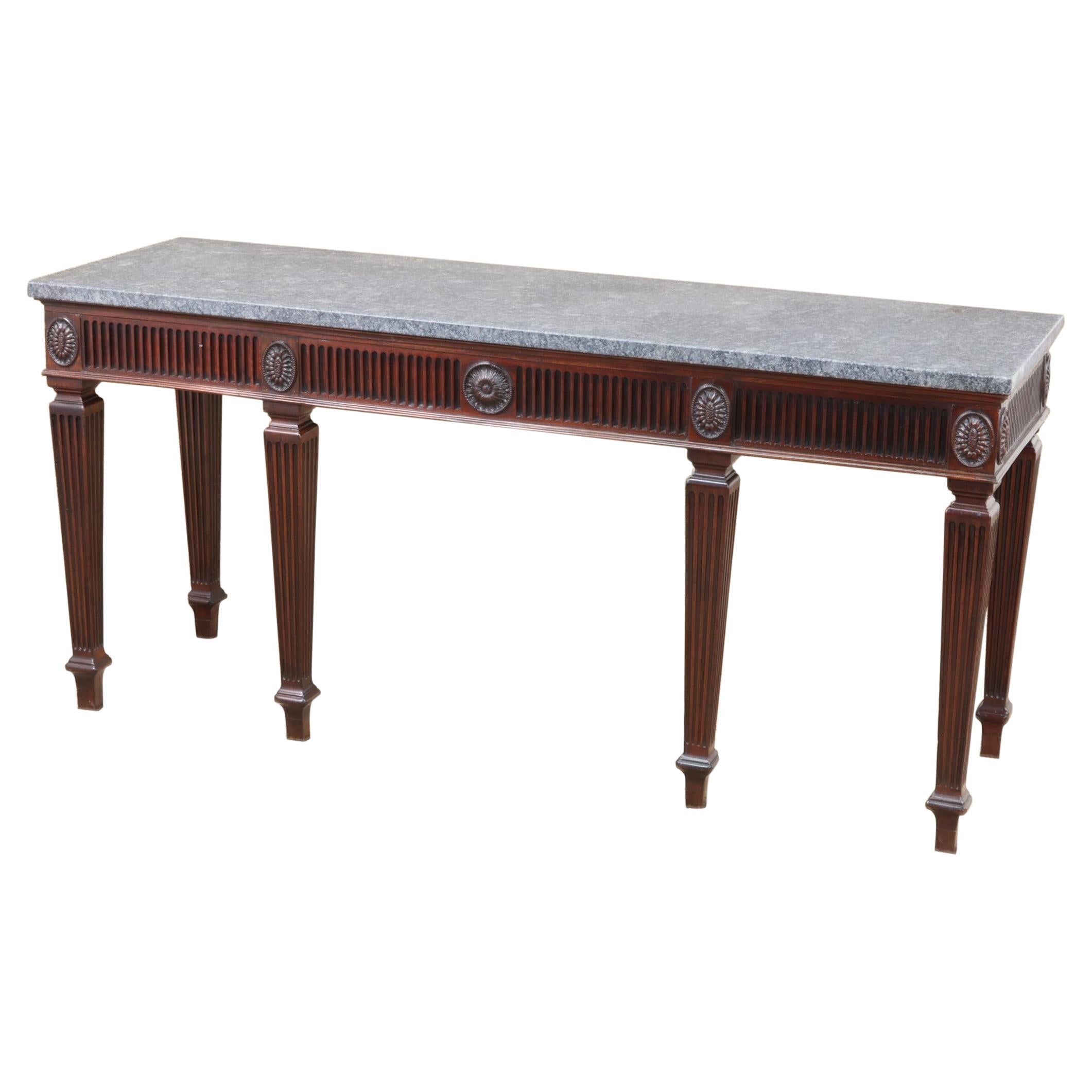 English George III Mahogany Console with Stone Top, Base, circa 1780 For Sale