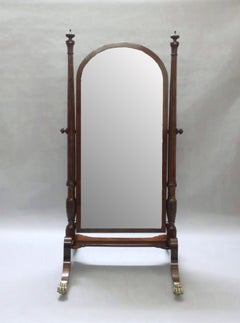 English George III Mahogany Country House Cheval Mirror Attributed to Gillows