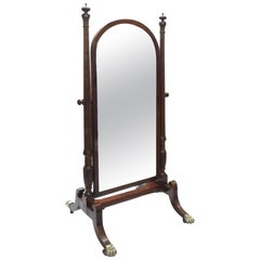 English George III Mahogany Country House Cheval Mirror Attributed to Gillows