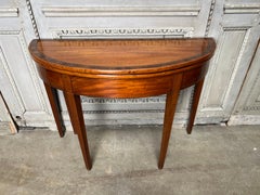 English George III Mahogany Demi-lune Game Table