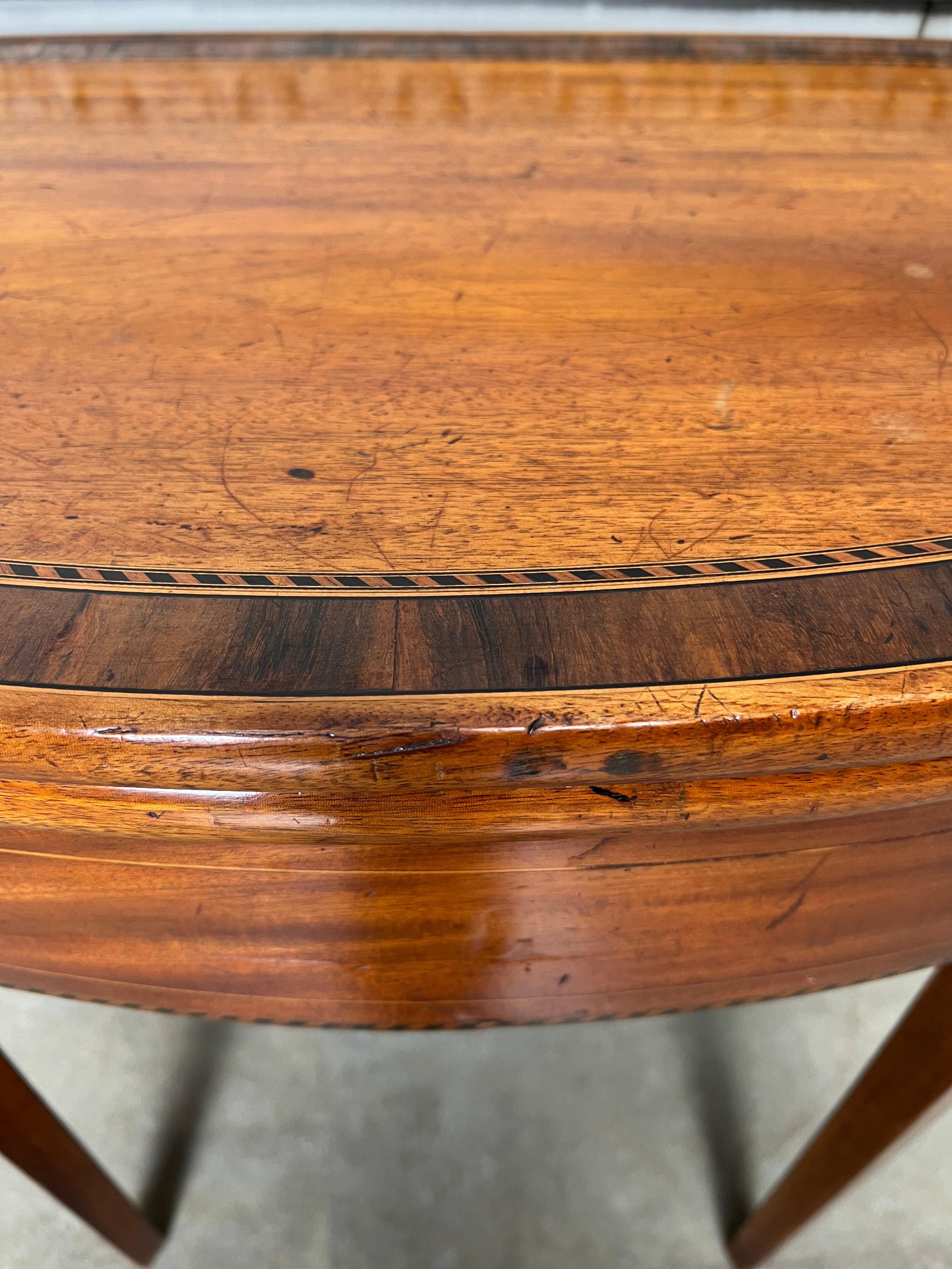 English George III Mahogany Demi-lune Game Table In Good Condition For Sale In Dallas, TX
