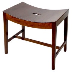 Antique English George III Mahogany 'Saddle Seat' Hall Bench, circa 1790