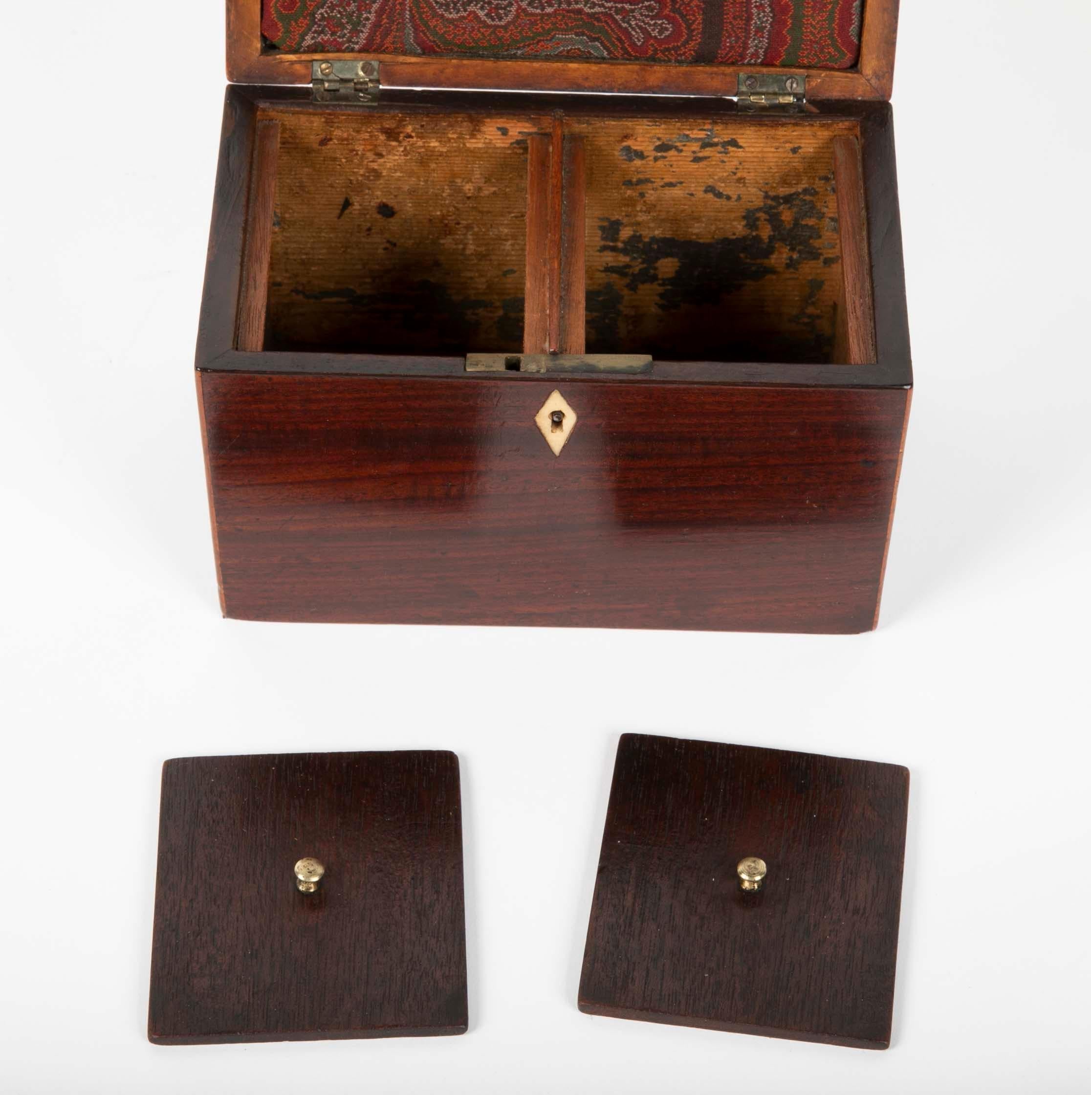 English George III Mahogany Tea Caddy 2