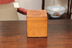 English George III Mahogany Tea Caddy with Patera Inlay, ca. 1790