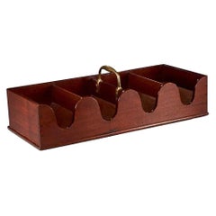 English George III Mahogany Wine Bottle Caddy with Brass Bail Handle 1800 - 1810