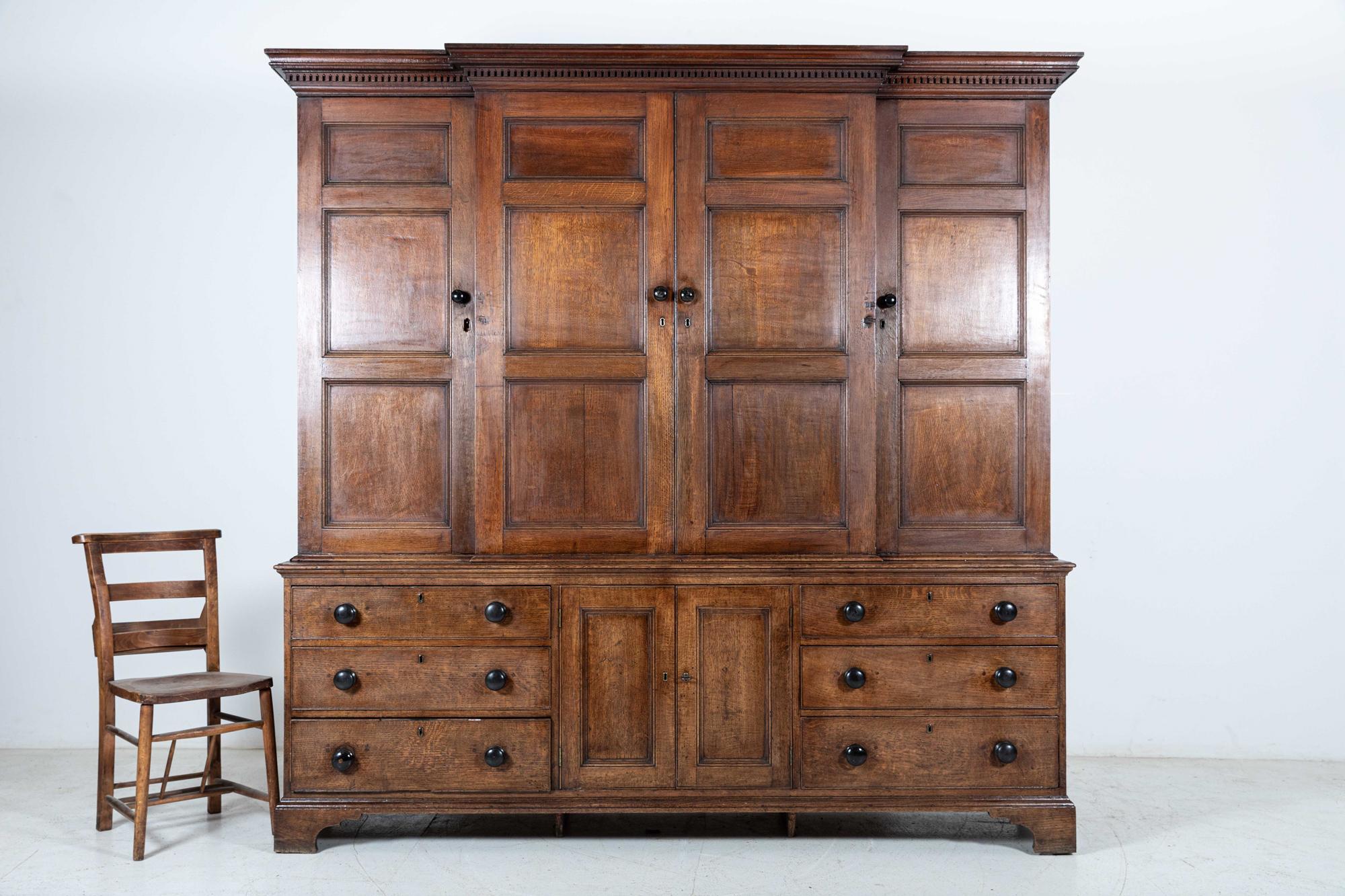 English George III Oak Breakfront Housekeepers Cupboard At 1stDibs english-george-iii-oak-breakfront-housekeepers-cupboard-at-1stdibs