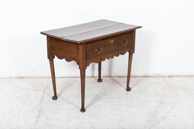 English George III Oak & Fruitwood Side Table / Low Boy In Good Condition For Sale In Staffordshire, GB