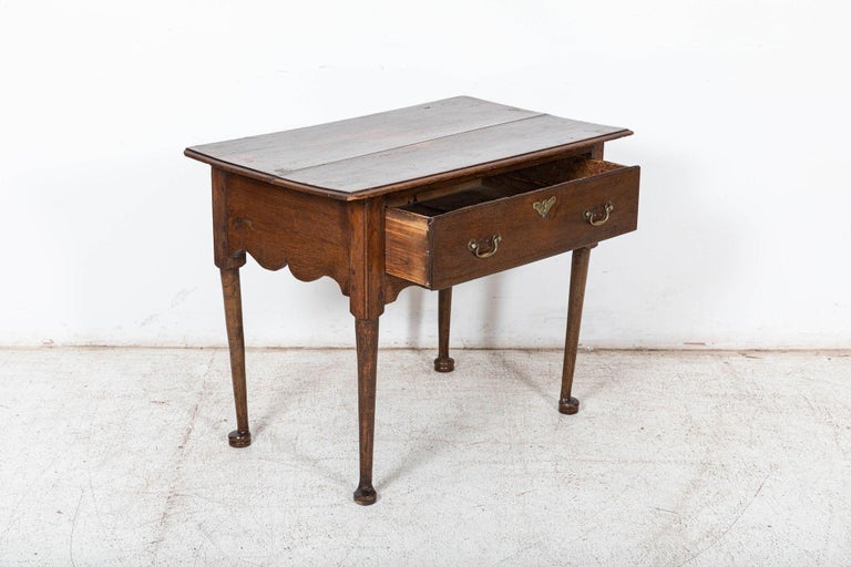 Late 18th Century English George III Oak & Fruitwood Side Table / Low Boy For Sale