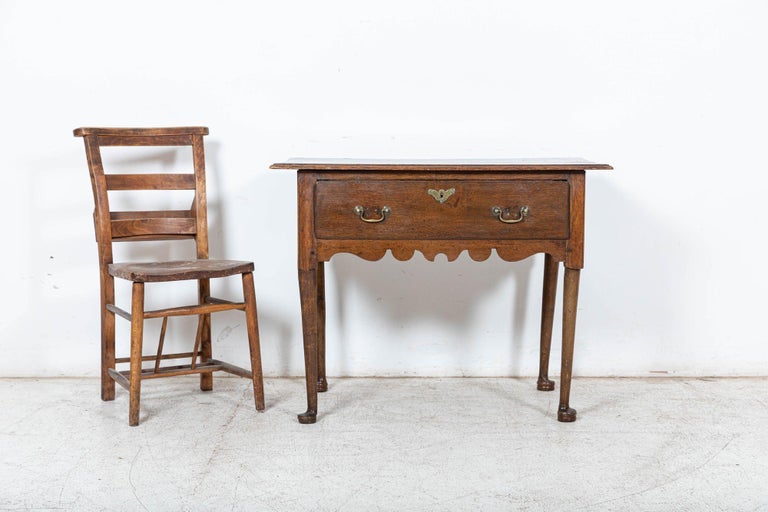 English George III Oak & Fruitwood Side Table / Low Boy For Sale 1