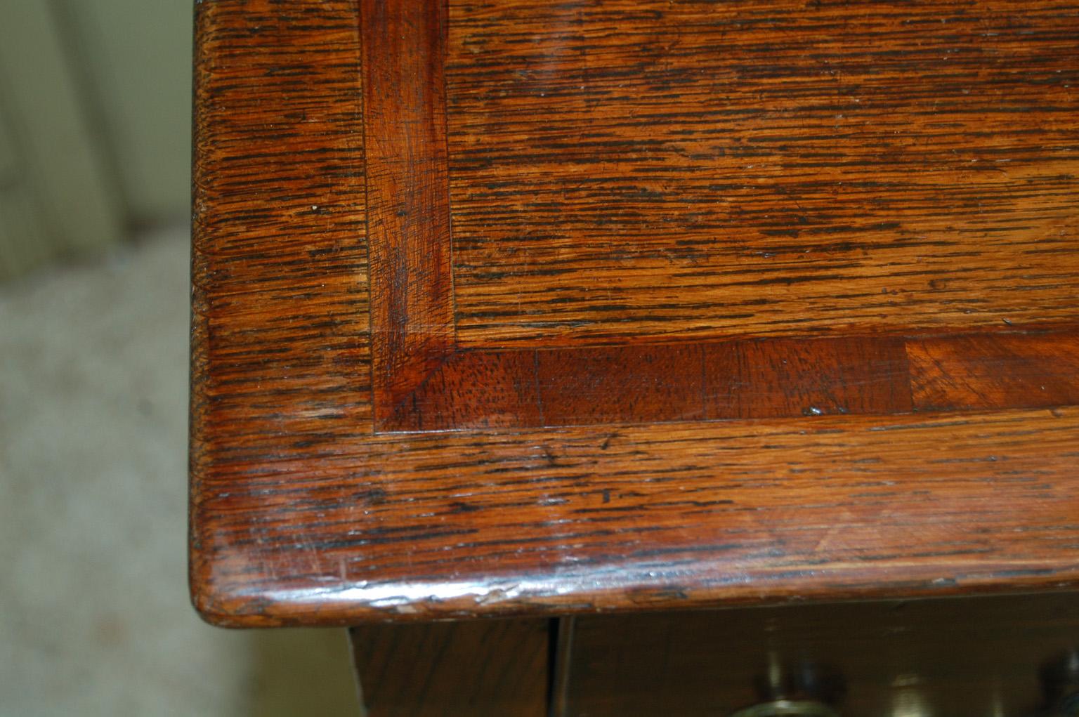 18th Century English George III Oak Low Dresser with Cabriole Legs, Three Drawers For Sale