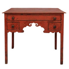 Antique English George III Painted Chippendale Style Lowboy, circa 1760