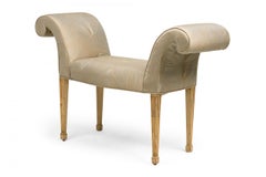 English George III Parcel Gilt Embroidered Satin Upholstered Window Seat