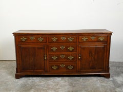 English George III Period 1800s Oak Server / Dresser Base with Drawers, Doors