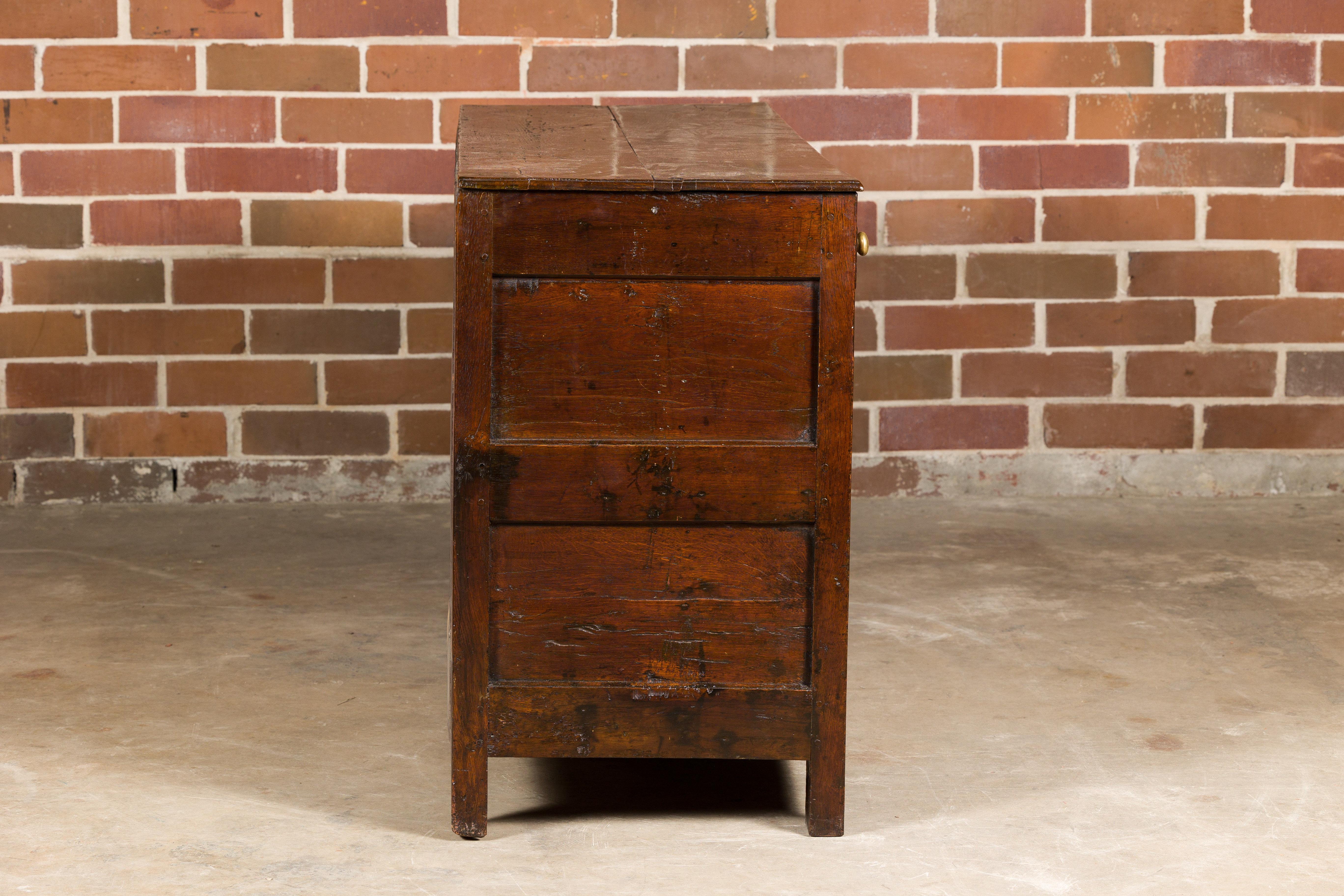 English George III Period 1800s Oak Buffet with Six Drawers and Two Doors For Sale 5