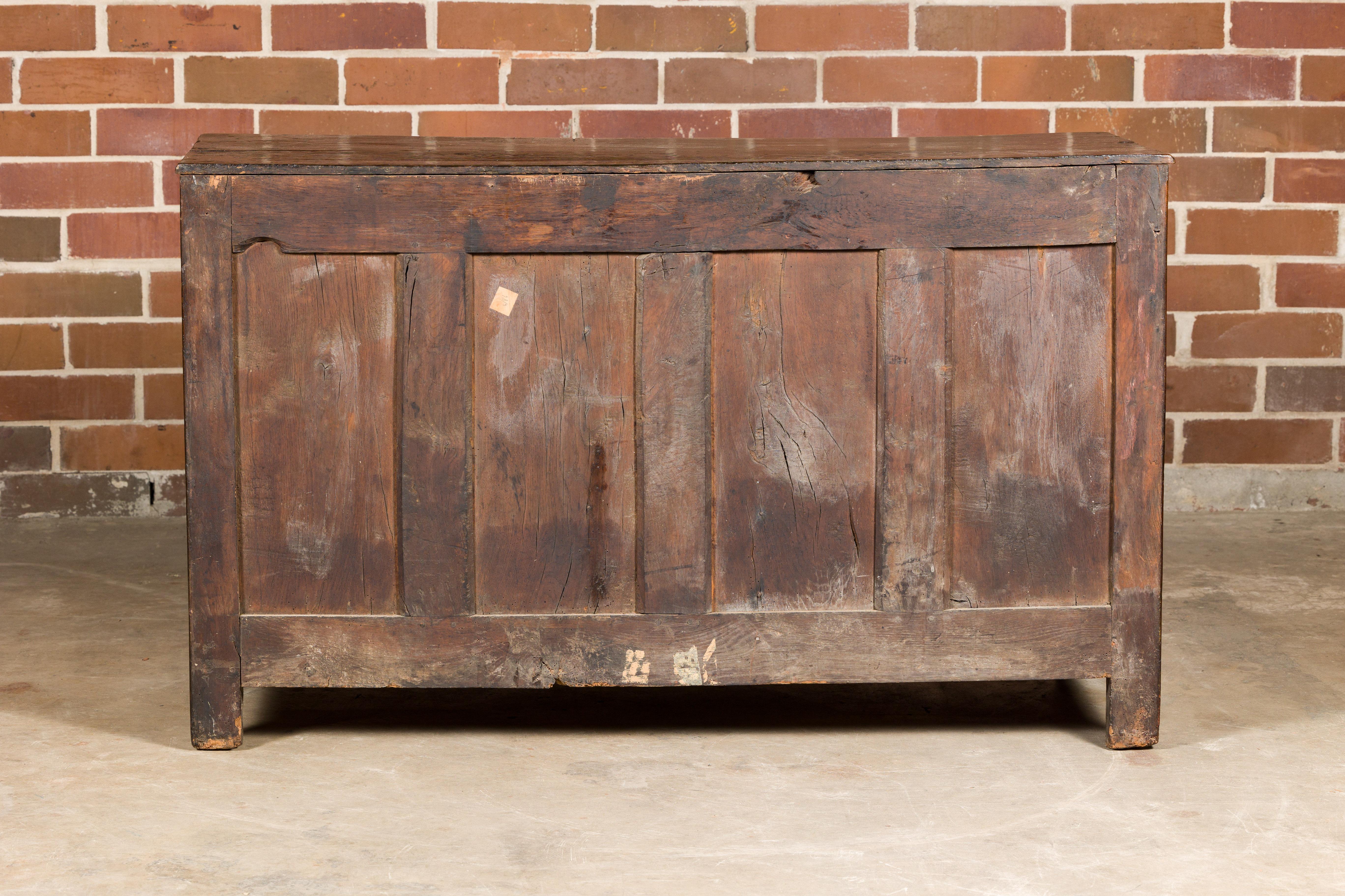 English George III Period 1800s Oak Buffet with Six Drawers and Two Doors For Sale 6