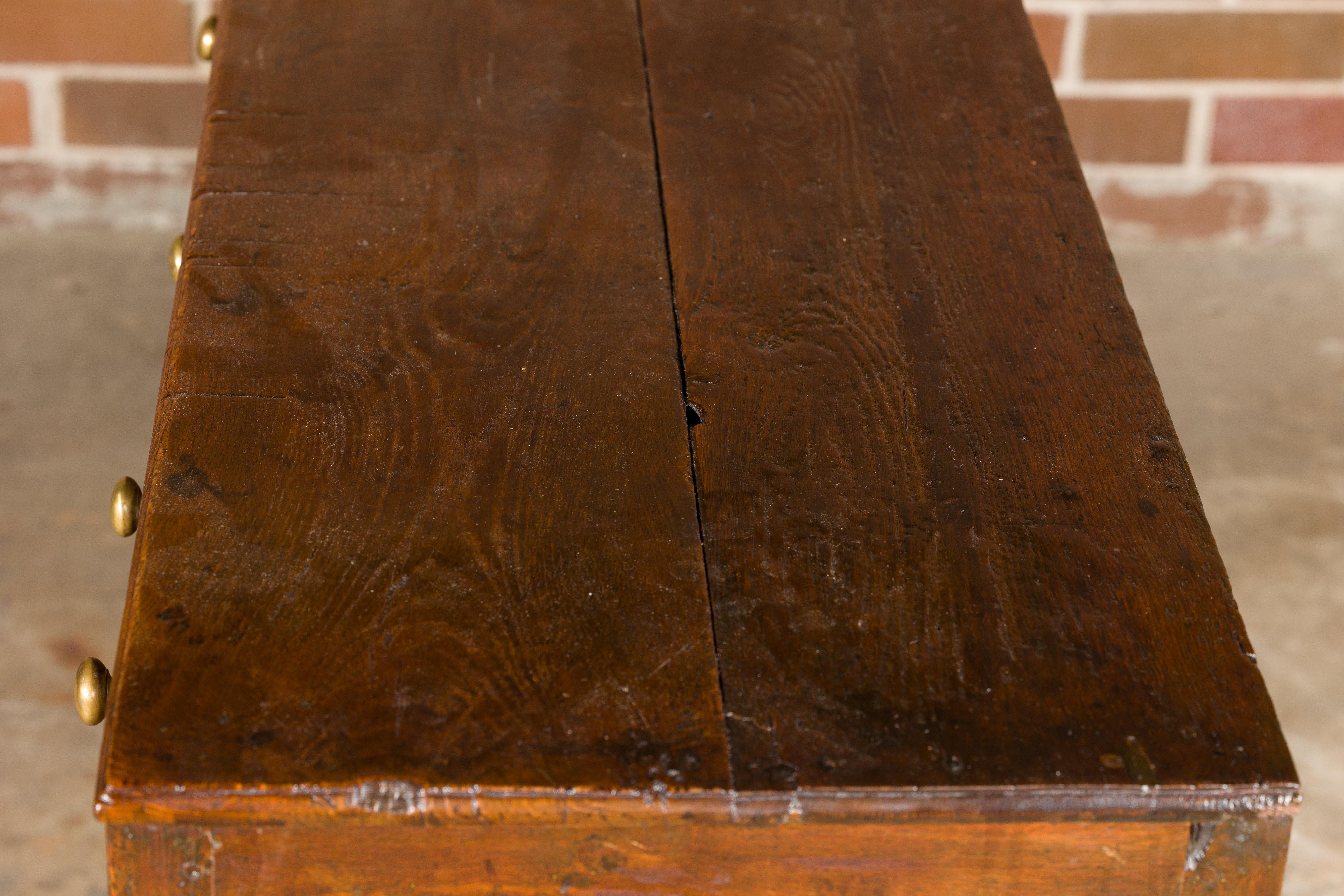 English George III Period 1800s Oak Buffet with Six Drawers and Two Doors For Sale 9