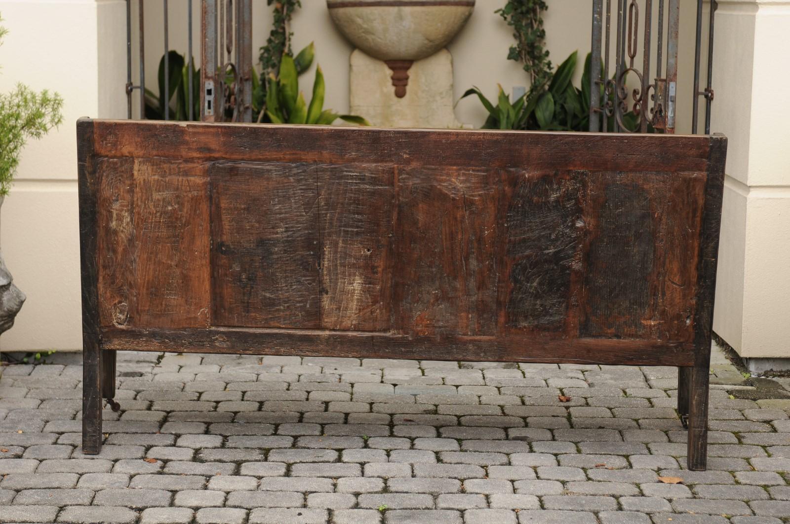 English George III Period Chestnut Bench circa 1780 with Upholstery and Casters 2