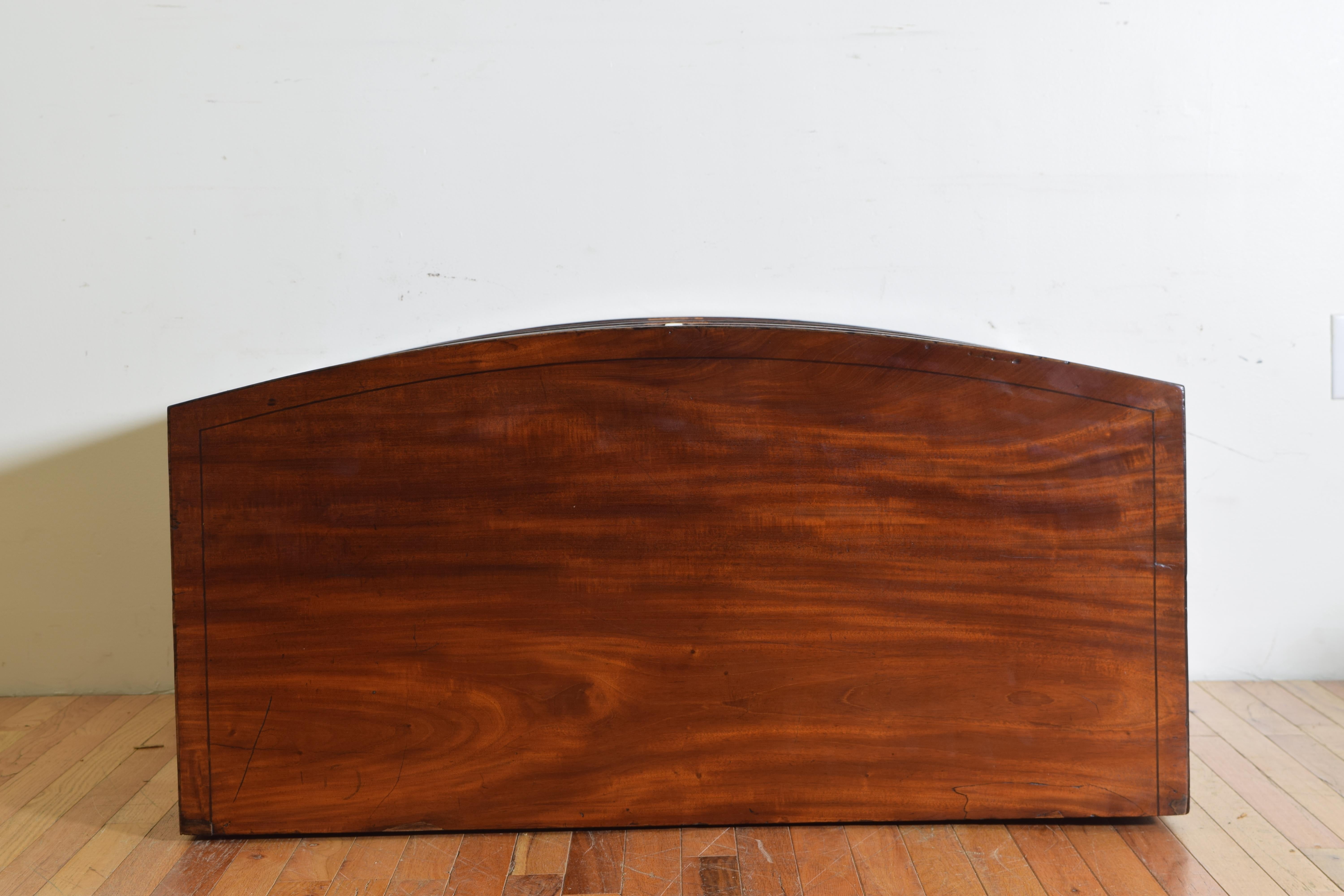 English George III Period Mahogany & Satinwood Inlaid Bowfront Chest, circa 1810 8