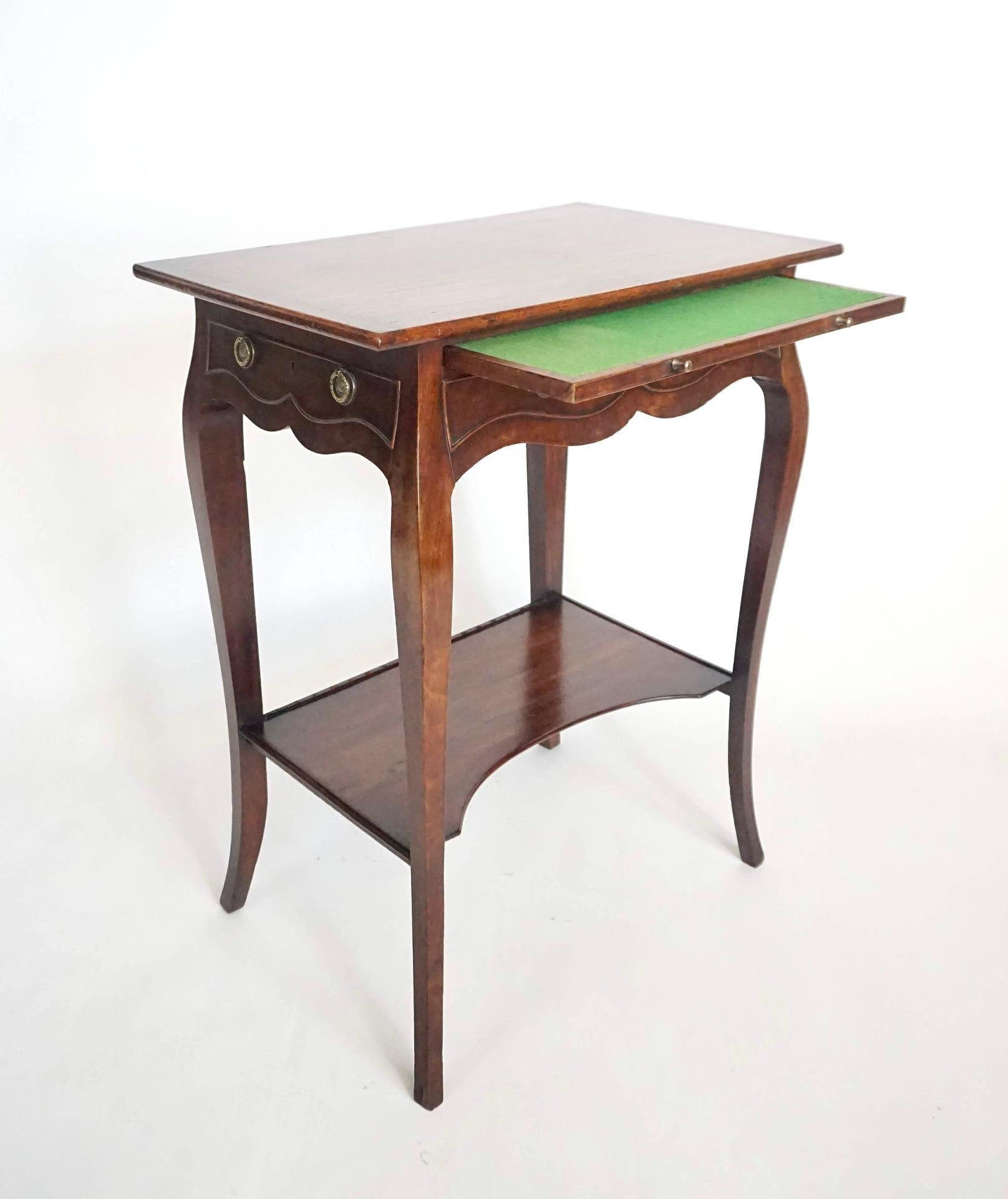 Wood English George III Sabicu & Gonçalo Alves Work Table in the Manner of John Cobb For Sale