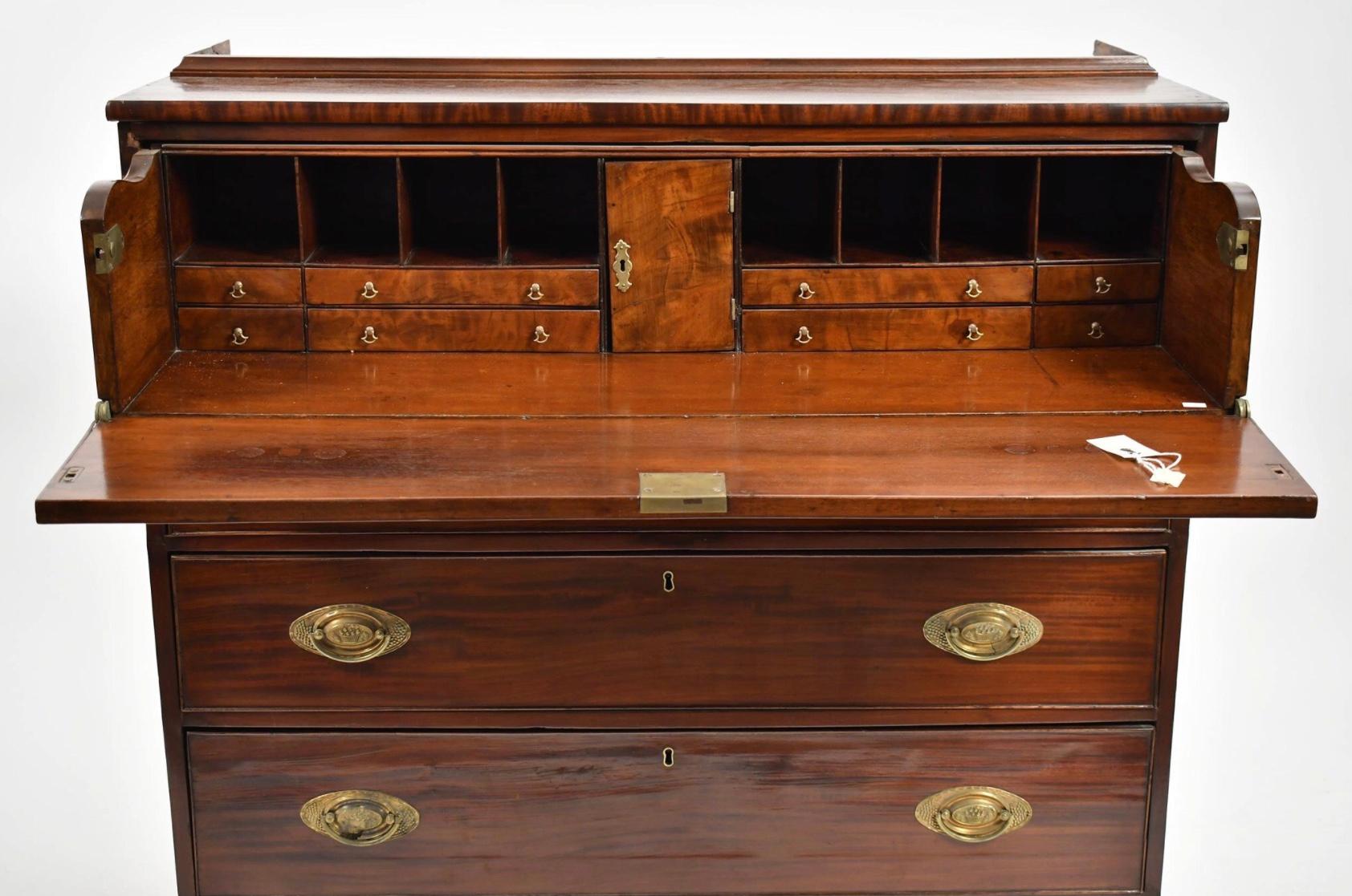 English George III Secretaire Bookcase, circa 1790 1