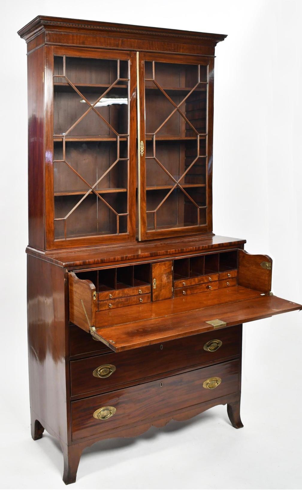 English George III Secretaire Bookcase, circa 1790 2