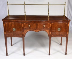 English George III Sheraton Serpentine Fronted Sideboard, circa 1790