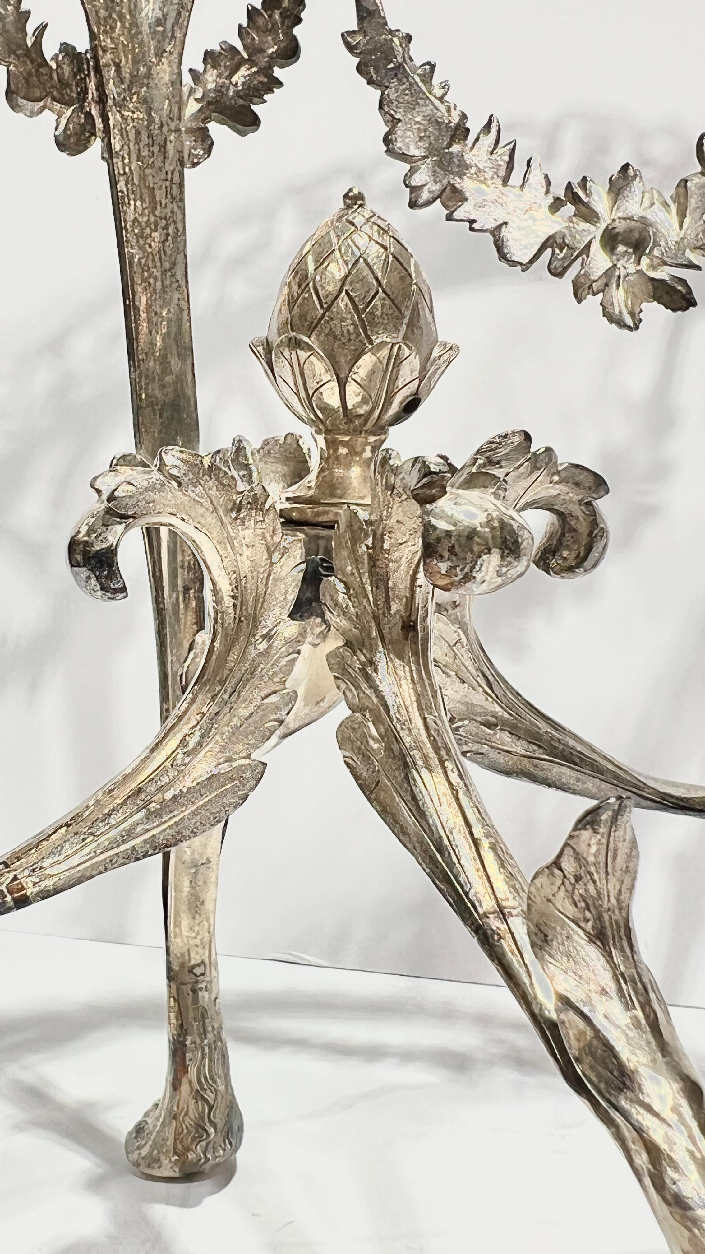 English George III Sterling Silver and Cut Glass Epergne 4-Piece Set For Sale 8