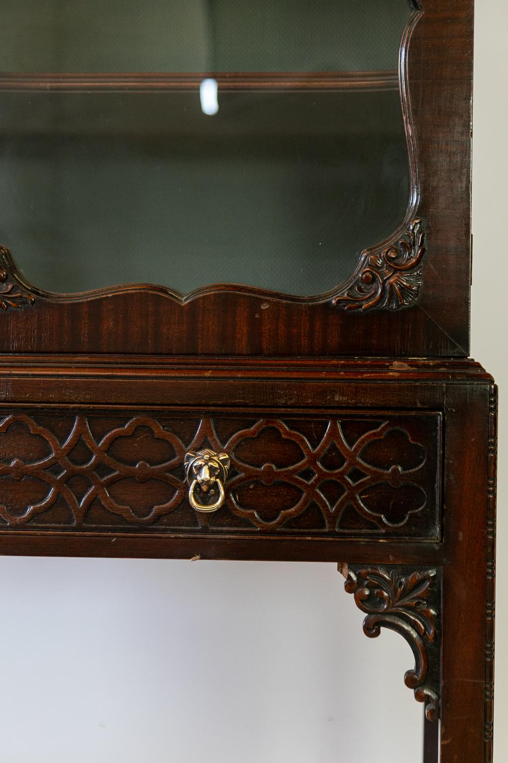 Glass English George III Style Book/Display Cabinet For Sale