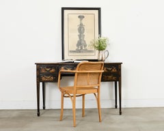 English George III Style Chinoiserie Decorated Lacquer Desk