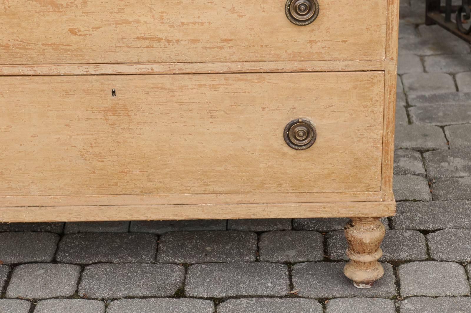 19th Century English George III Style Four-Drawer Commode with Original Paint, circa 1850