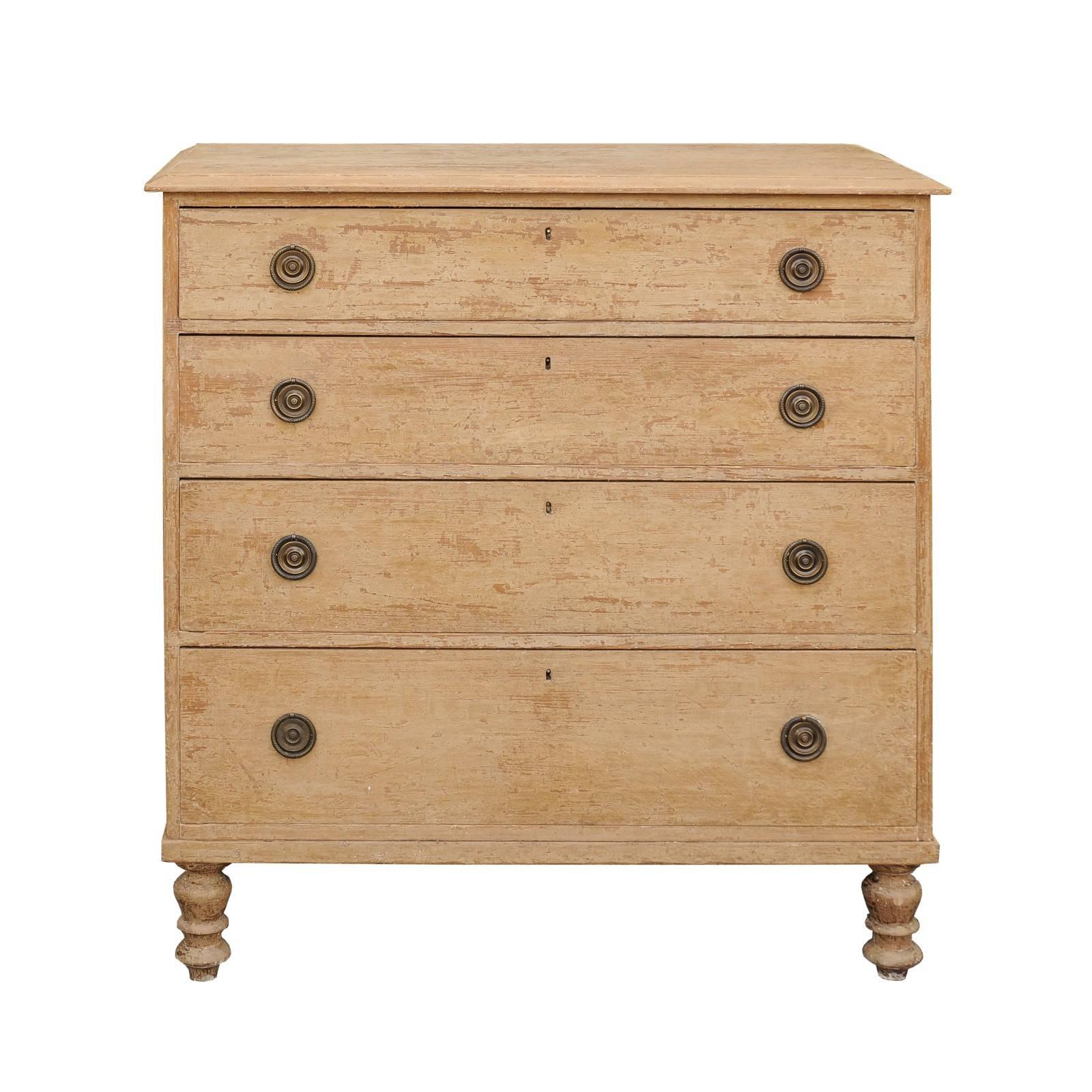 English George III Style Four-Drawer Commode with Original Paint, circa 1850