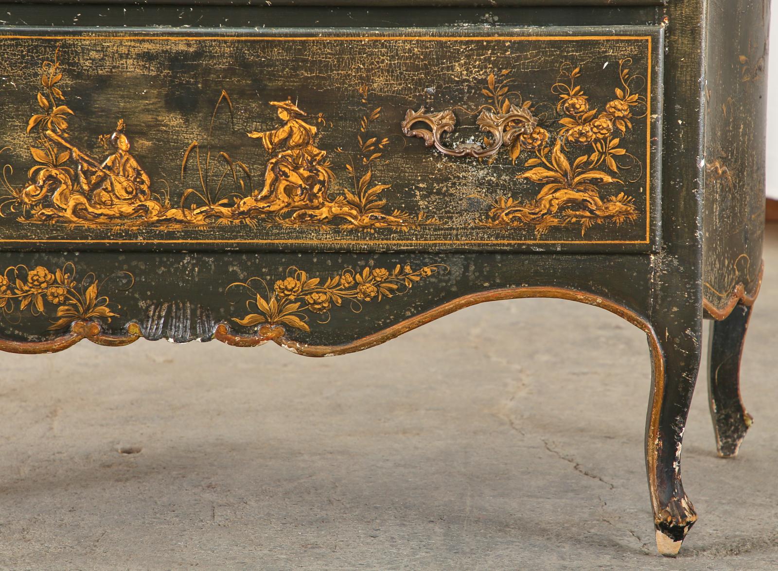 English George III Style Lacquered Chinoiserie Secretary Bookcase 4