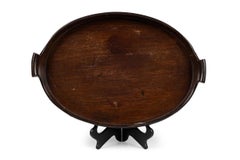 English George III Style Mahogany and Brass Banded 2 Handled Butlers Tray