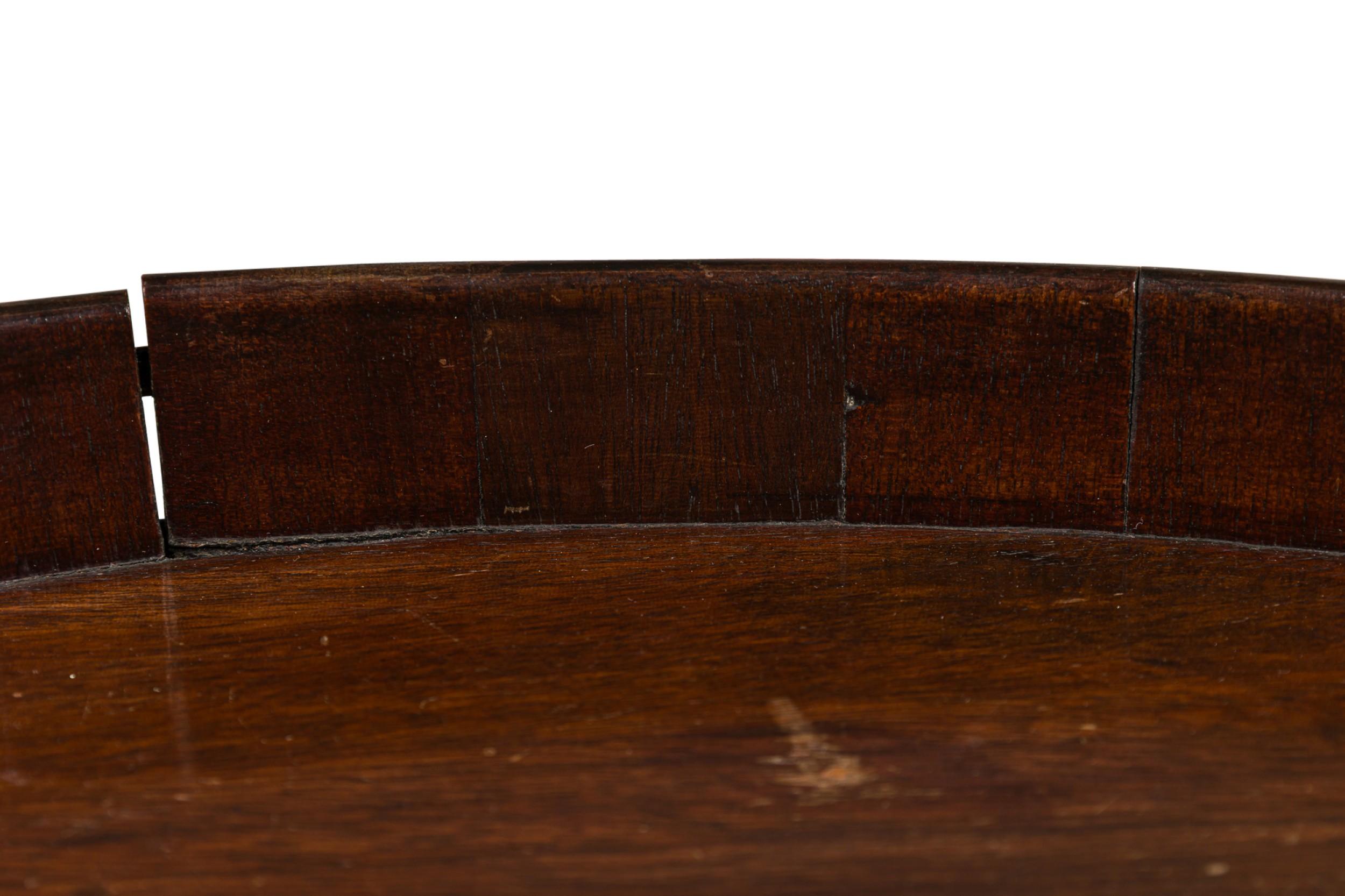 English George III Style Mahogany and Brass Banded 2 Handled Butlers Tray in vendita 2