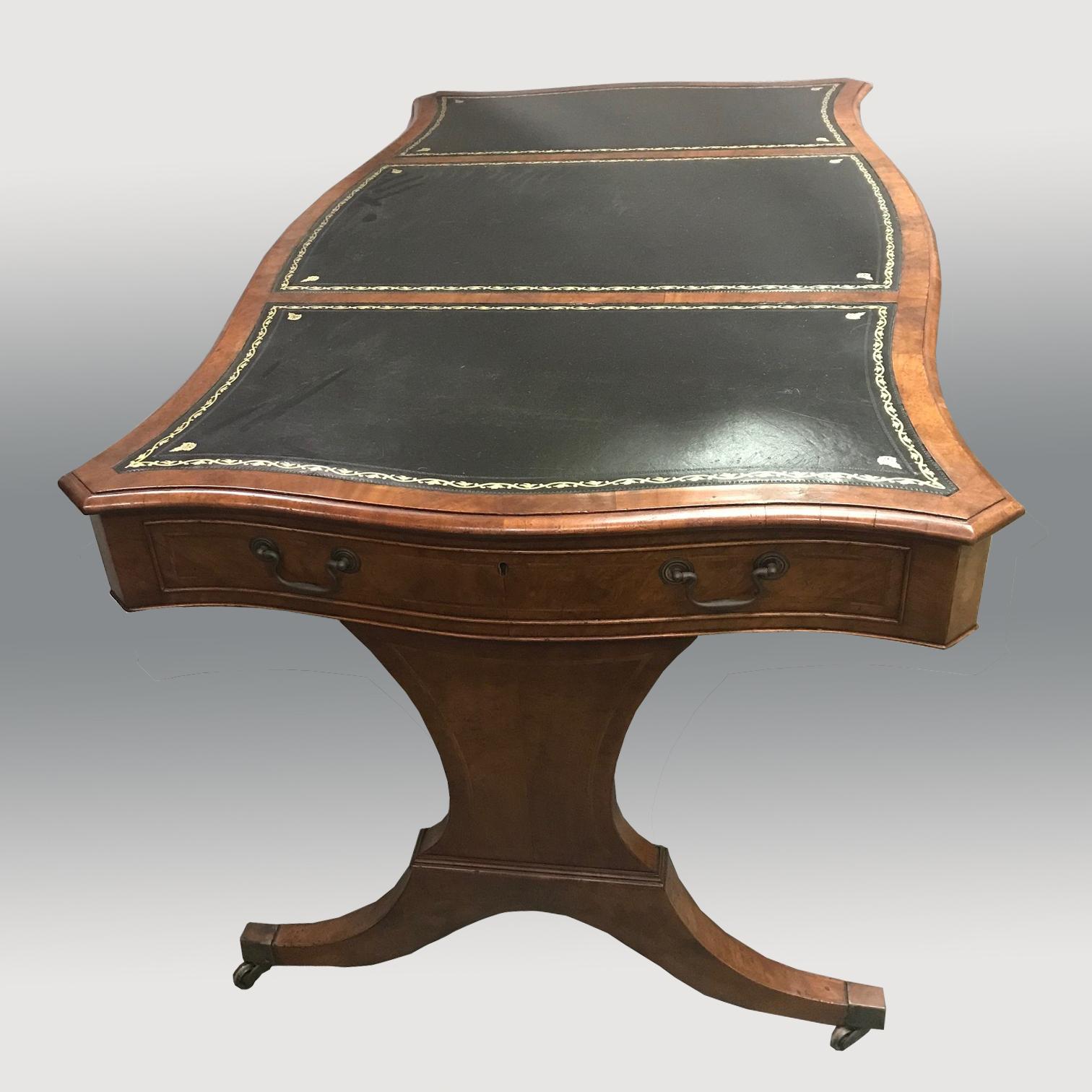 English George III Style Mahogany Desk, 19th Century In Good Condition In Cypress, CA