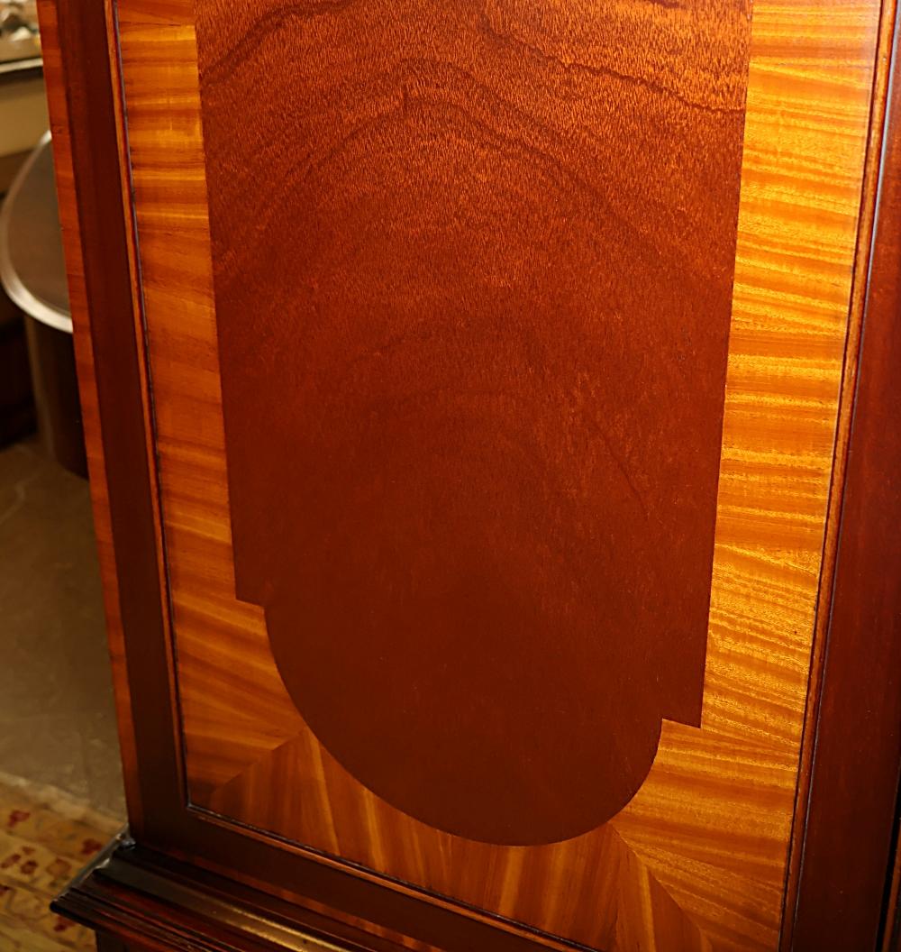 English George III Style Mahogany Satinwood Banded Armoire Cabinet Linen Press 8