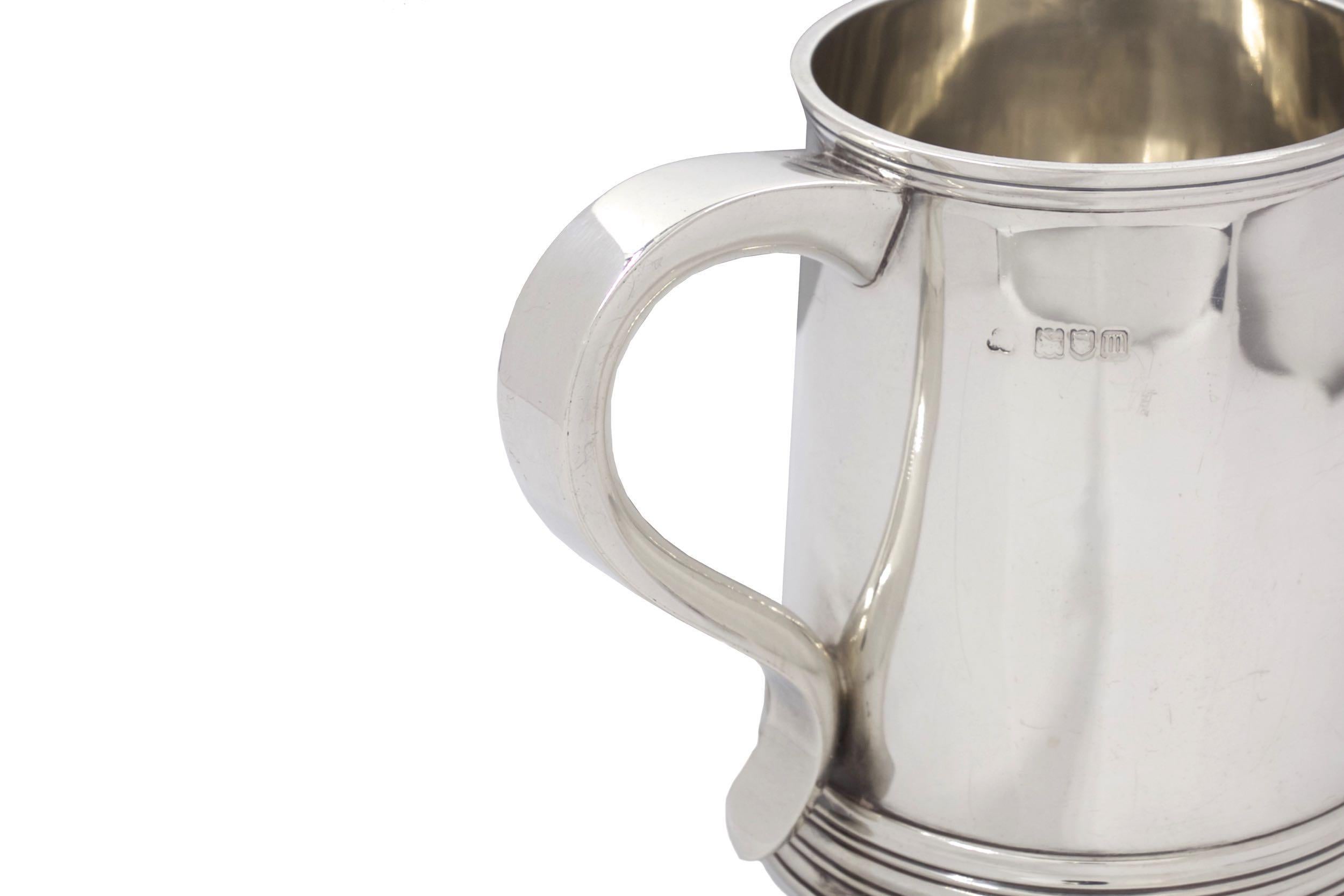 20th Century English George III Style Sterling Silver Antique Tankard Mug, circa 1907-1908