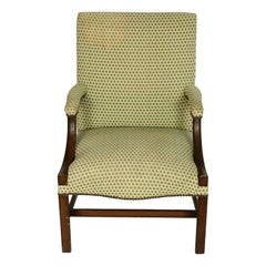 Antique English George III Style Upholstered Armchair