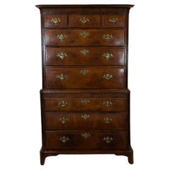 Used English George III Walnut Chest on Chest