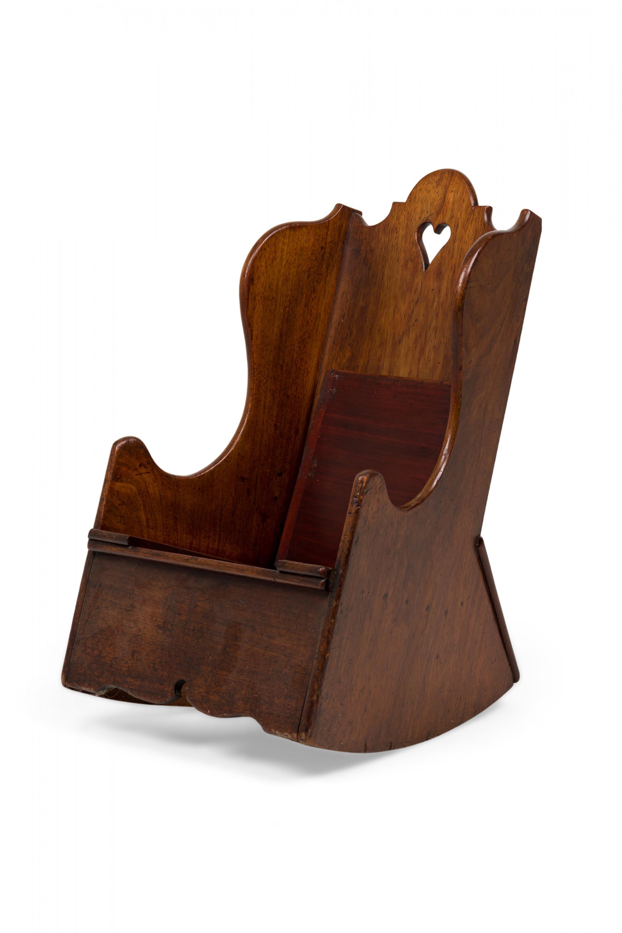 19th Century English George III Wood Childs Rocking Commode Chair For Sale