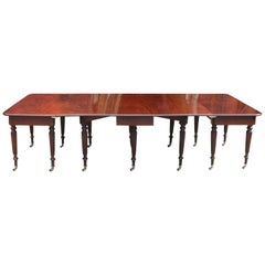 Antique English George iv Figured Mahogany Extending Dining Table Attributed to Gillows