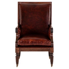English George IV Leather Library Chair