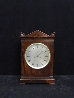English George IV Mahogany Bracket Clock by Hampson & Son