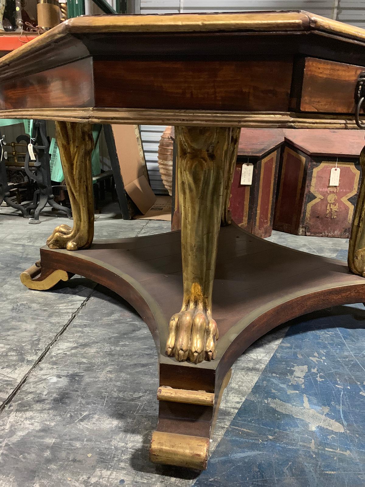 English George IV Mahogany and Parcel Gilt Center or Library Table, circa 1840 5