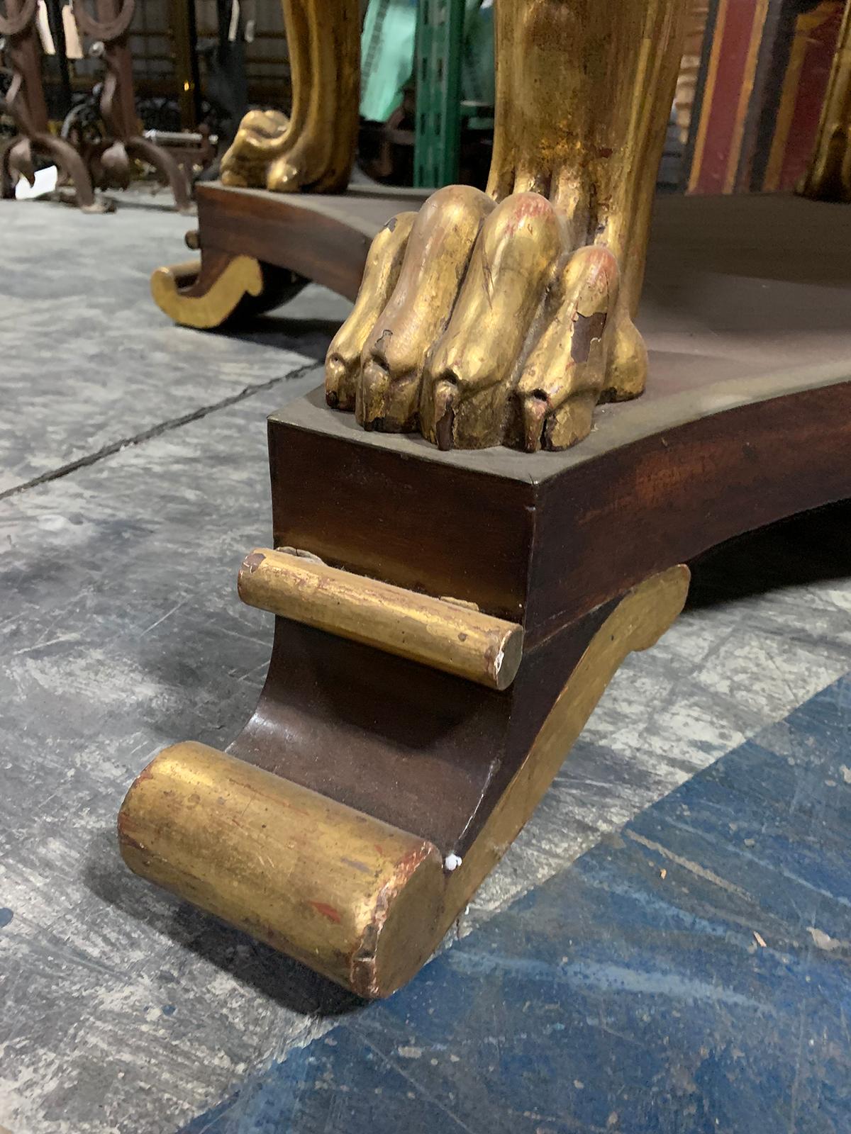 English George IV Mahogany and Parcel Gilt Center or Library Table, circa 1840 6