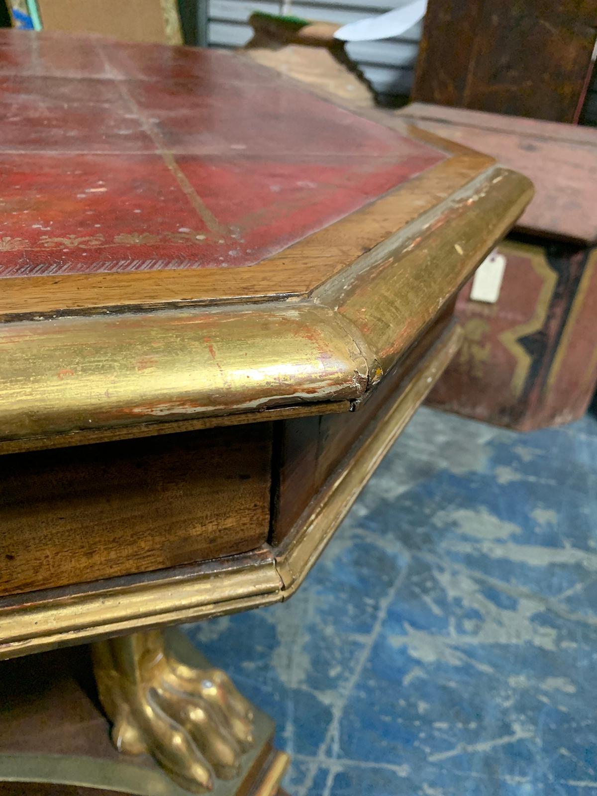 English George IV Mahogany and Parcel Gilt Center or Library Table, circa 1840 11