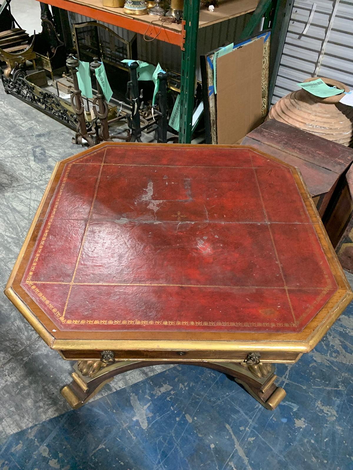 English George IV Mahogany and Parcel Gilt Center or Library Table, circa 1840 In Good Condition In Atlanta, GA