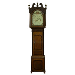 English George IV Oak and Mahogany Longcase Clock