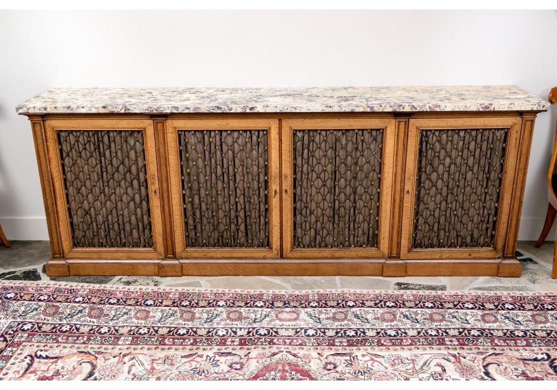Georgian English George IV Oak Library Cabinet, Ca. 1820, Alnwick Castle Prov. For Sale